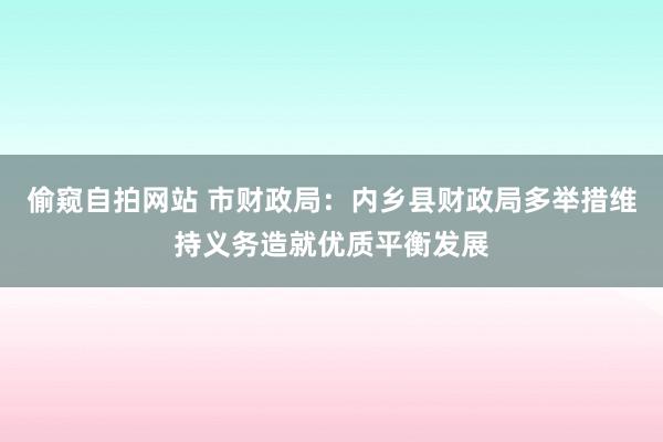 偷窥自拍网站 市财政局：内乡县财政局多举措维持义务造就优质平衡发展